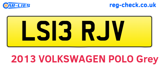 LS13RJV are the vehicle registration plates.