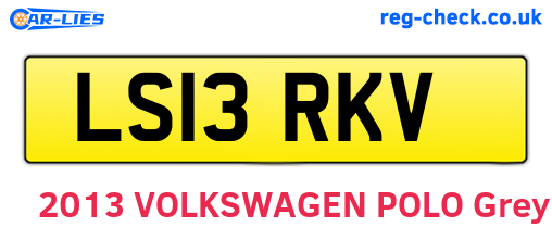 LS13RKV are the vehicle registration plates.
