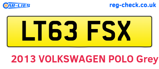 LT63FSX are the vehicle registration plates.