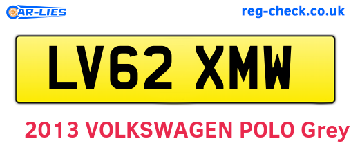LV62XMW are the vehicle registration plates.