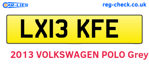 LX13KFE are the vehicle registration plates.