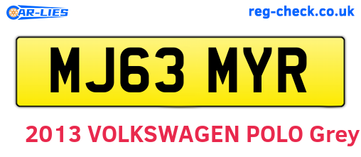 MJ63MYR are the vehicle registration plates.