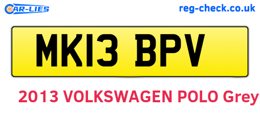 MK13BPV are the vehicle registration plates.