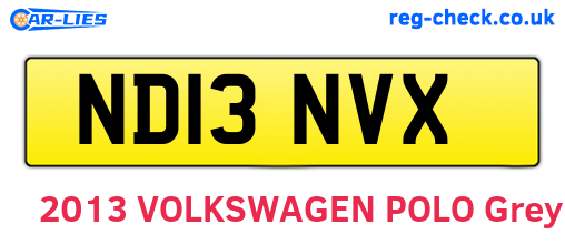 ND13NVX are the vehicle registration plates.