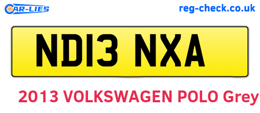 ND13NXA are the vehicle registration plates.