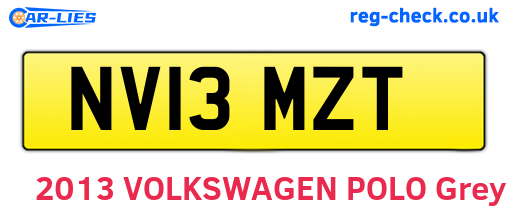 NV13MZT are the vehicle registration plates.