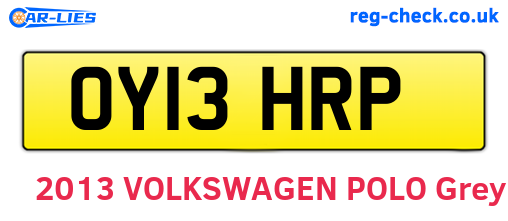 OY13HRP are the vehicle registration plates.