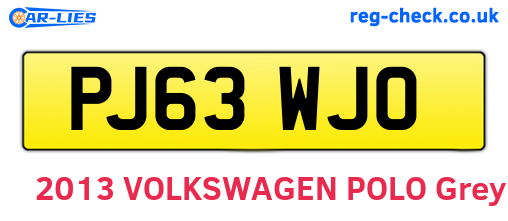 PJ63WJO are the vehicle registration plates.