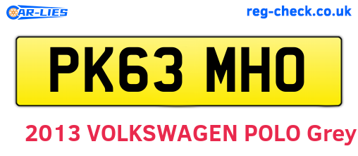 PK63MHO are the vehicle registration plates.
