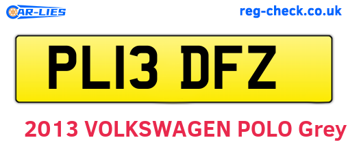 PL13DFZ are the vehicle registration plates.