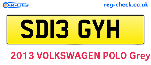 SD13GYH are the vehicle registration plates.