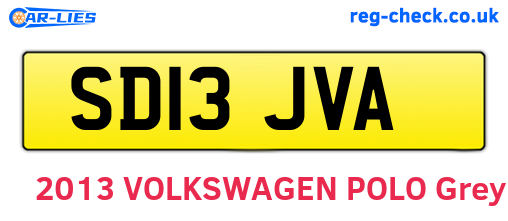 SD13JVA are the vehicle registration plates.