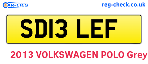 SD13LEF are the vehicle registration plates.