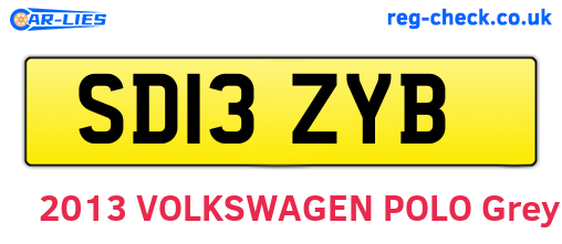 SD13ZYB are the vehicle registration plates.