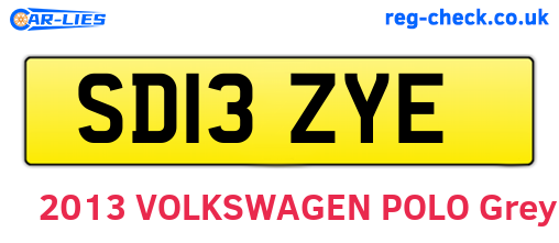 SD13ZYE are the vehicle registration plates.