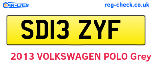 SD13ZYF are the vehicle registration plates.