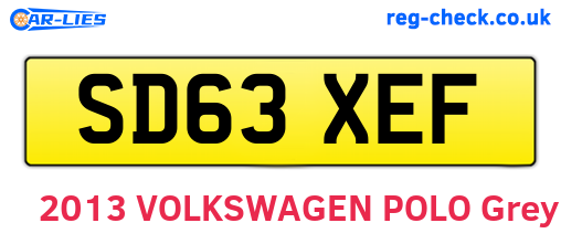 SD63XEF are the vehicle registration plates.