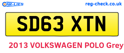 SD63XTN are the vehicle registration plates.