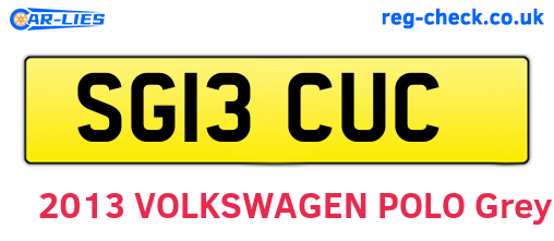 SG13CUC are the vehicle registration plates.