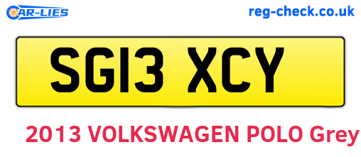 SG13XCY are the vehicle registration plates.