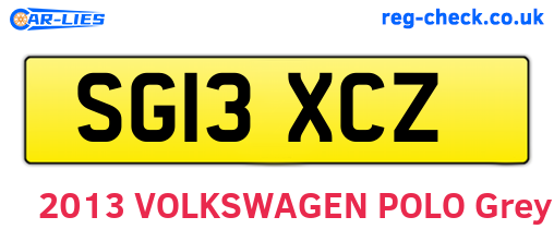 SG13XCZ are the vehicle registration plates.