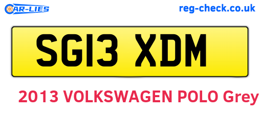 SG13XDM are the vehicle registration plates.
