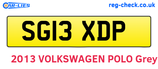 SG13XDP are the vehicle registration plates.