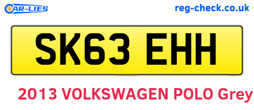 SK63EHH are the vehicle registration plates.