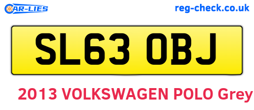 SL63OBJ are the vehicle registration plates.
