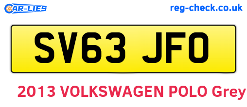 SV63JFO are the vehicle registration plates.