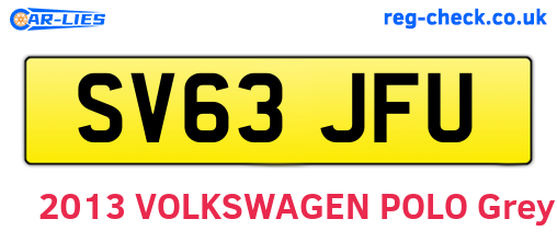 SV63JFU are the vehicle registration plates.