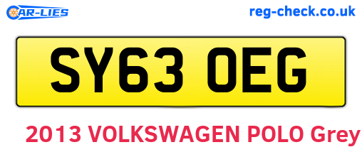 SY63OEG are the vehicle registration plates.