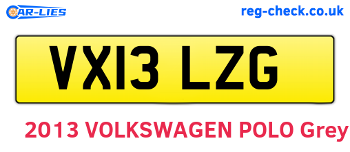 VX13LZG are the vehicle registration plates.
