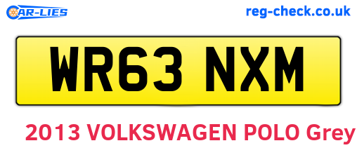 WR63NXM are the vehicle registration plates.