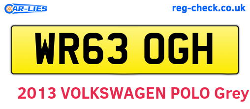 WR63OGH are the vehicle registration plates.