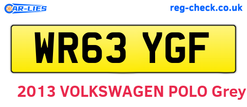 WR63YGF are the vehicle registration plates.