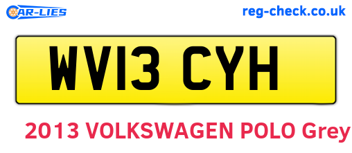 WV13CYH are the vehicle registration plates.