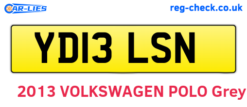 YD13LSN are the vehicle registration plates.