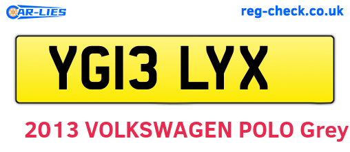 YG13LYX are the vehicle registration plates.