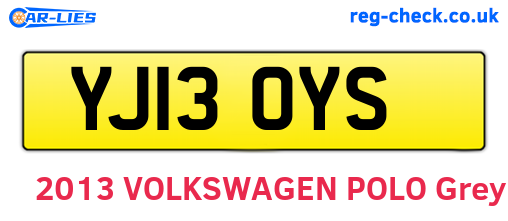 YJ13OYS are the vehicle registration plates.