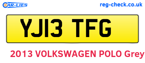 YJ13TFG are the vehicle registration plates.
