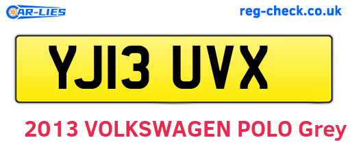 YJ13UVX are the vehicle registration plates.