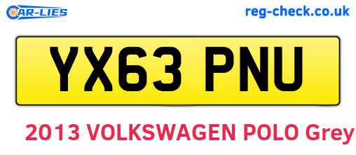 YX63PNU are the vehicle registration plates.