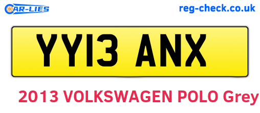 YY13ANX are the vehicle registration plates.