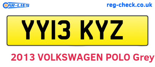 YY13KYZ are the vehicle registration plates.