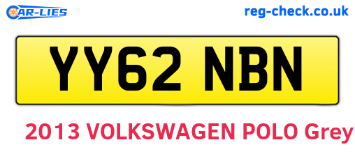 YY62NBN are the vehicle registration plates.
