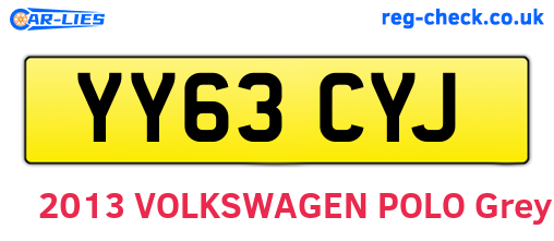 YY63CYJ are the vehicle registration plates.