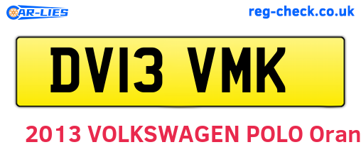 DV13VMK are the vehicle registration plates.