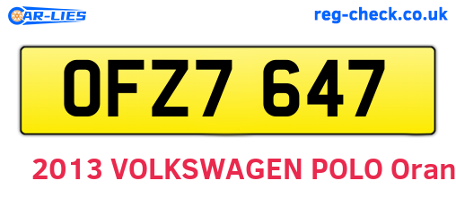 OFZ7647 are the vehicle registration plates.