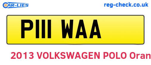 P111WAA are the vehicle registration plates.